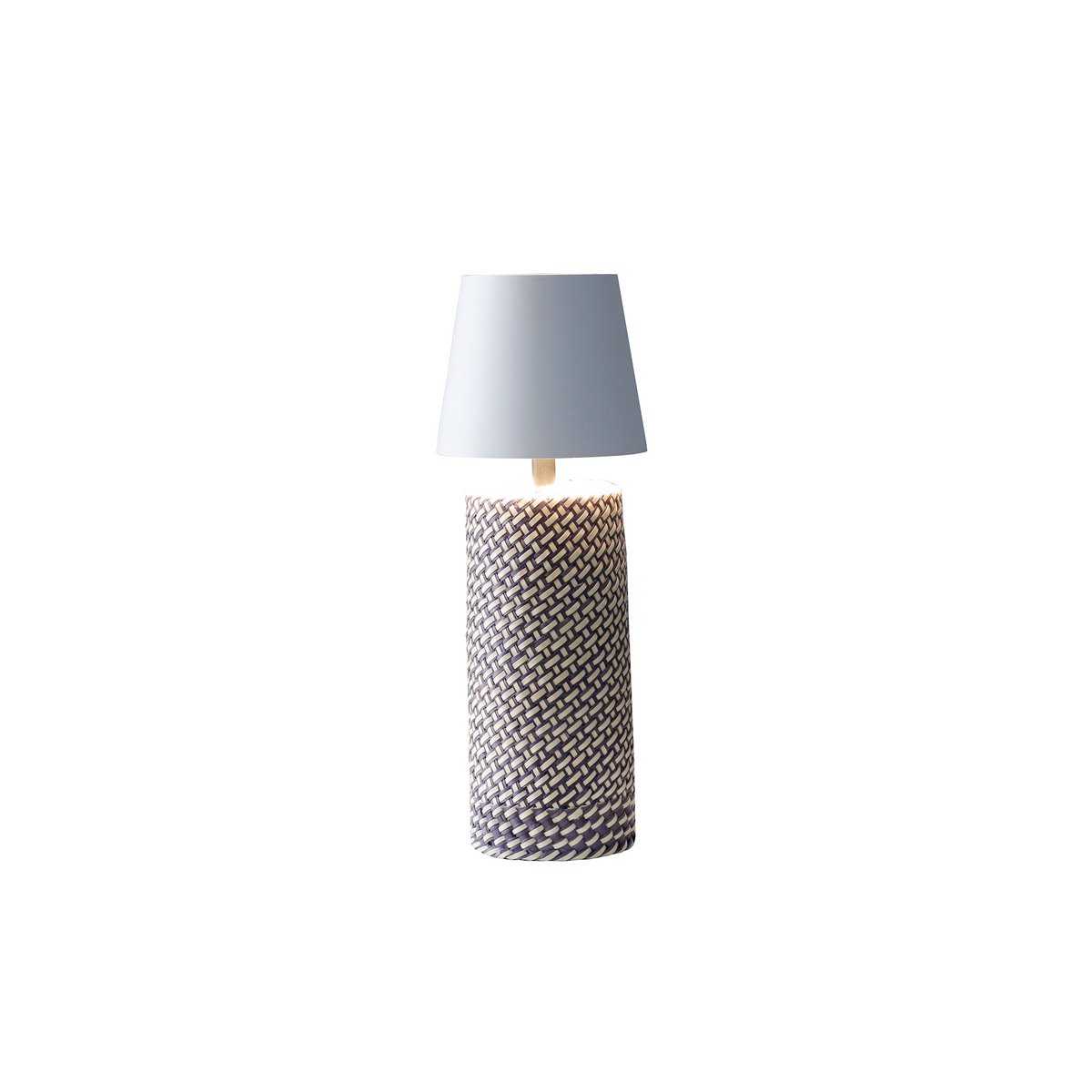 Tafellamp zwart/wit 29 cm met LED batterij