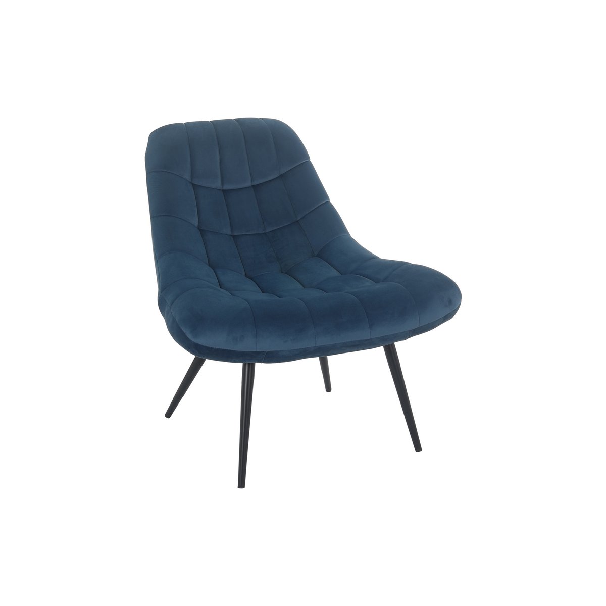 Fauteuil XXL velours blauw metaal zwart