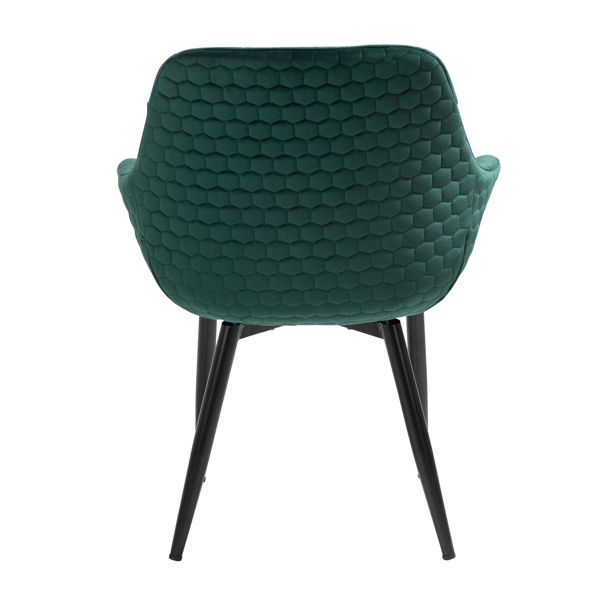 Fauteuil met honingraatstiksel in dennengroen fluweel