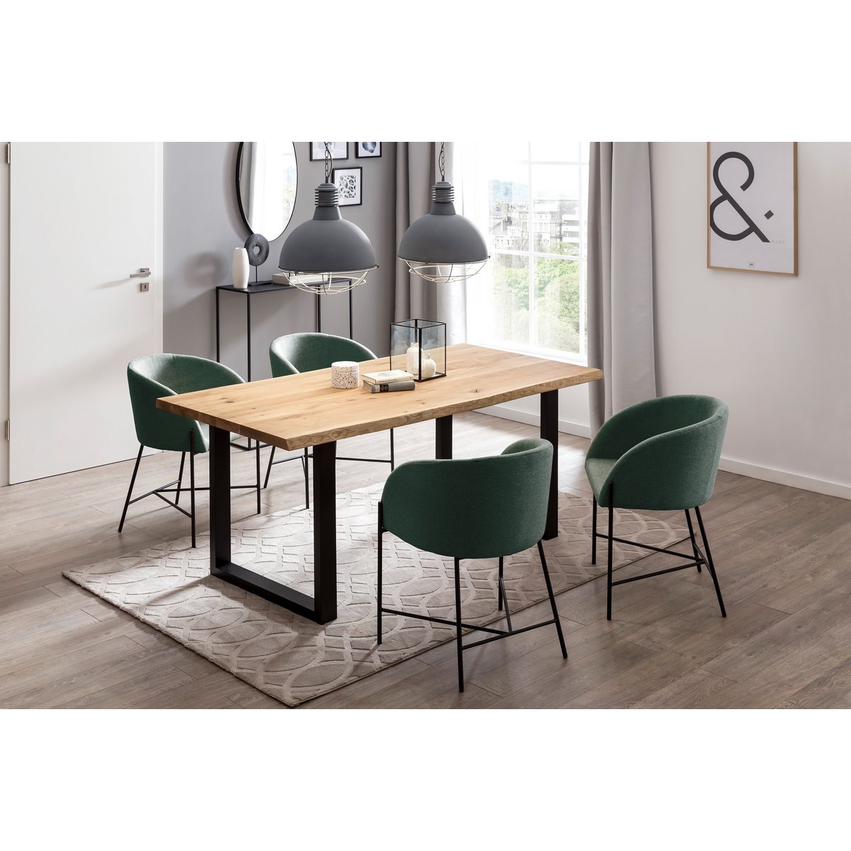 Eettafel 180x90 cm gemaakt van eikenhout