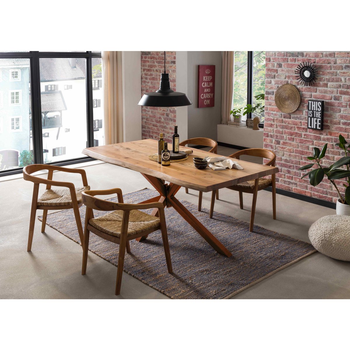 Tafel 180x90 cm. Natuurlijke acacia