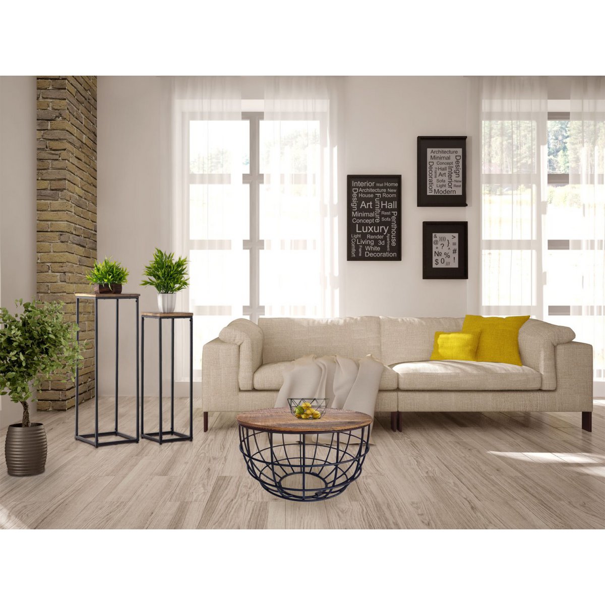 Bloemkolommen ingesteld B 25 en 20 uur 78 en 67 cm bloemen ontlasting Peru Plant Stand Square