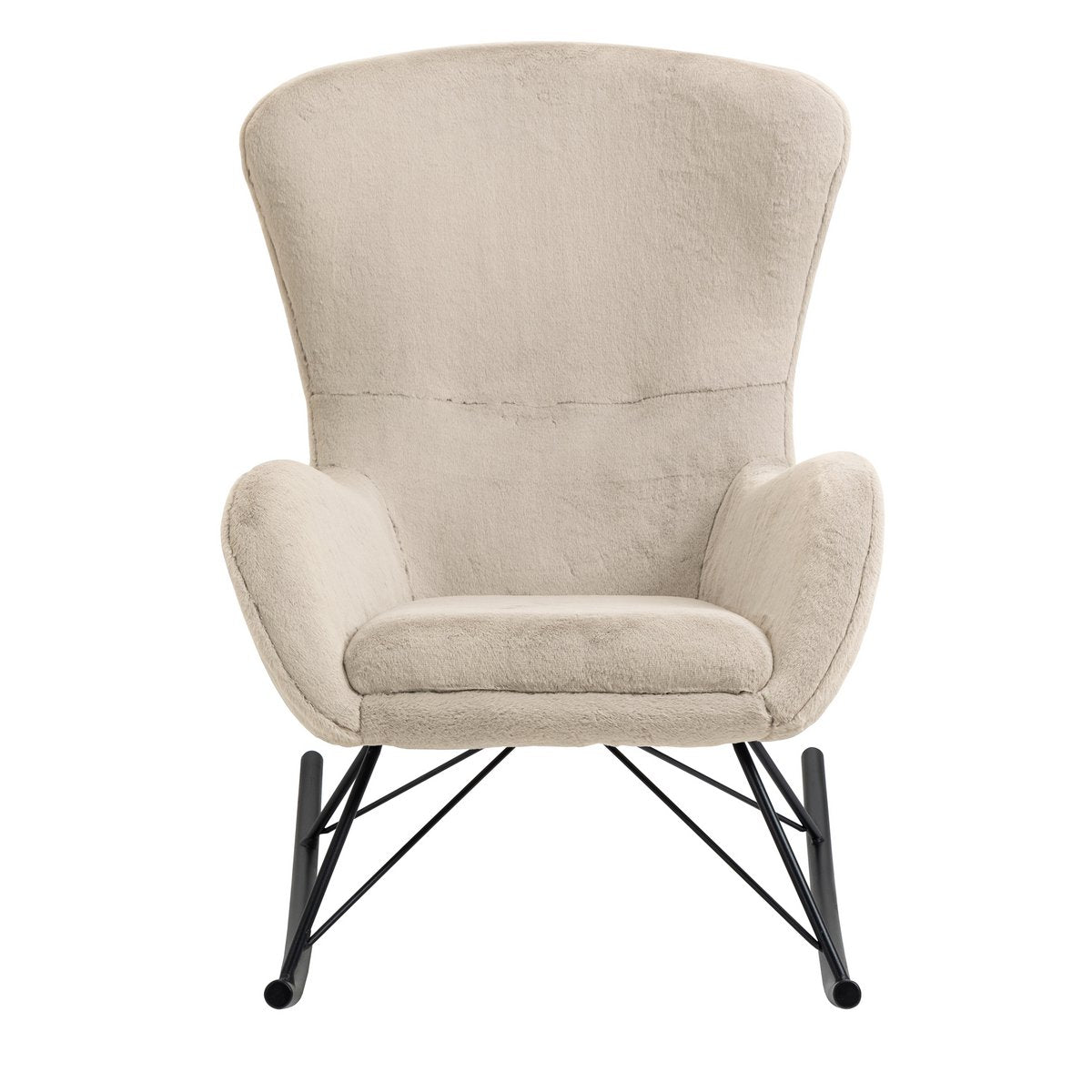 Schommelstoel in lamsvachtlook beige