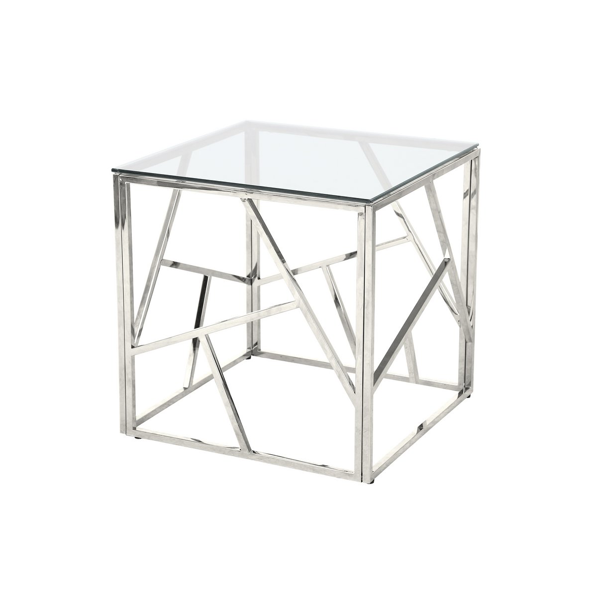 Bijzettafel zilver 55x55 cm
