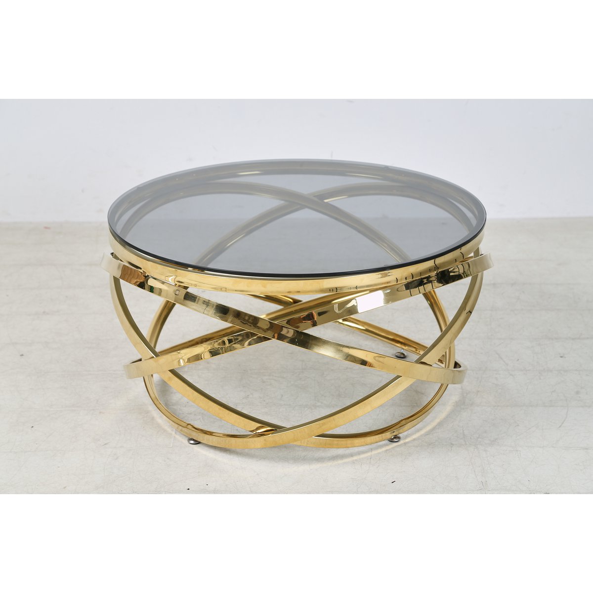 Salontafel goud/grijs Ø 80 cm