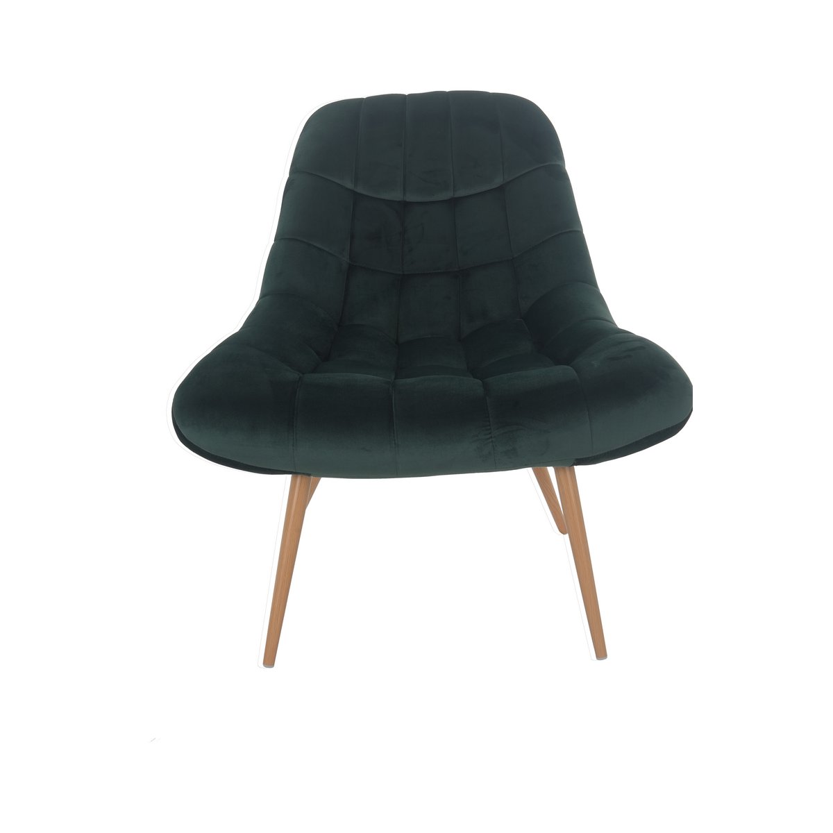 Fauteuil XXL fluweel groen metaal houtlook