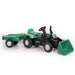 Dolu Traptractor Met Aanhanger &Amp; Voorlader &Amp; Claxon Groen/Zwart