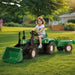 Dolu Traptractor Met Aanhanger &Amp; Voorlader &Amp; Claxon Groen/Zwart