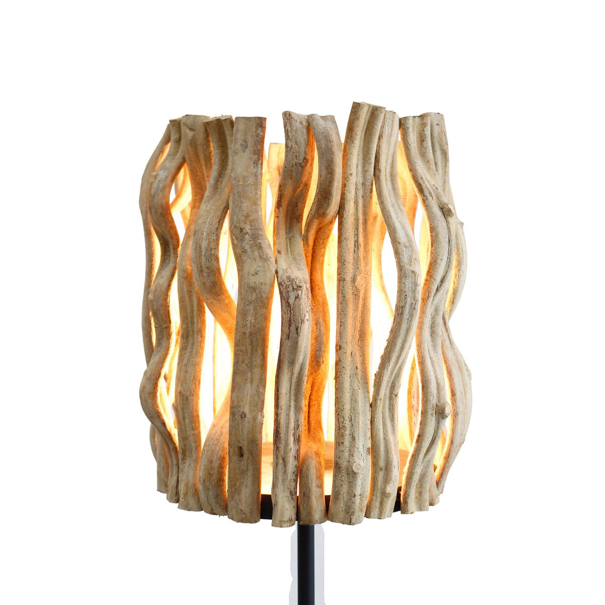 Vloerlamp drijfhout naturel/zwart 140 cm