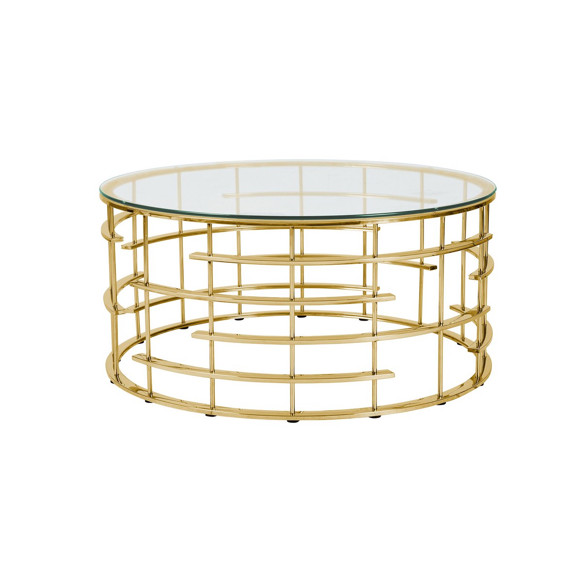 Salontafel goud/helder Ø 90 cm