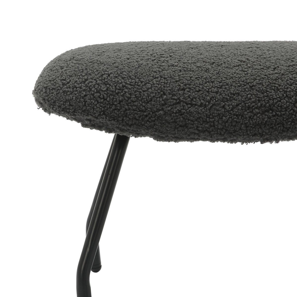 Fauteuil- en krukset teddybont antraciet