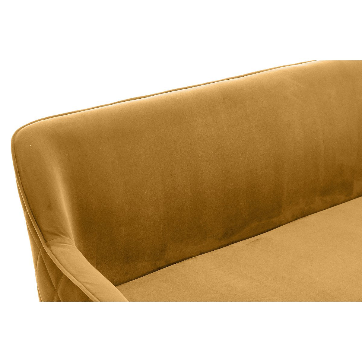 Bank 160 cm fluweel mosterdgeel