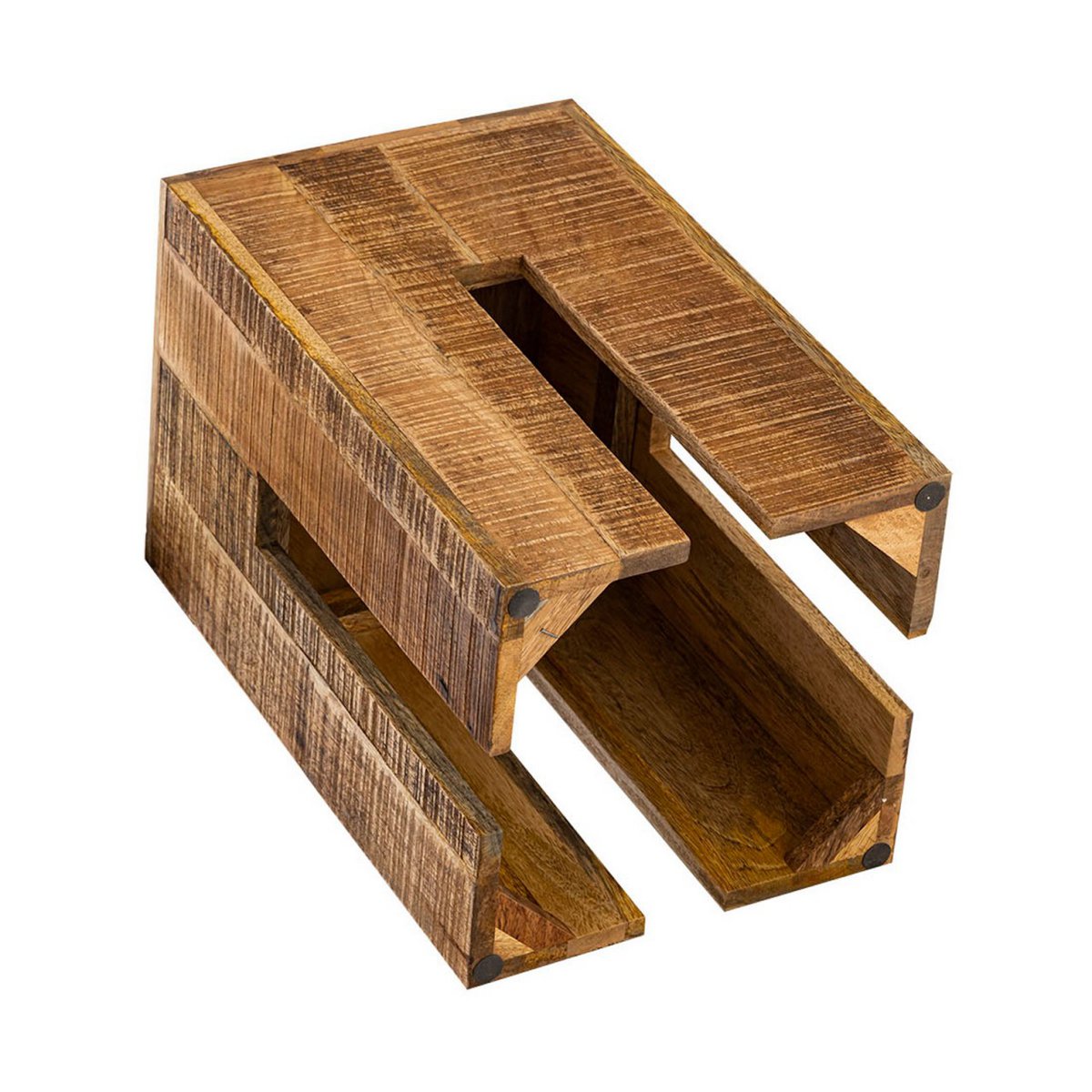 Kruk vierkant 28 x 45 x 28 cm bloemkrukbloem kolom stoel ontlasting bijzettafel mango hout