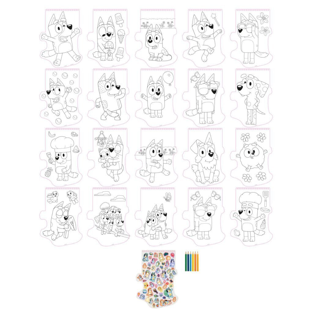 Bluey Kleurblok Met 6 Potloden + 57 Stickers