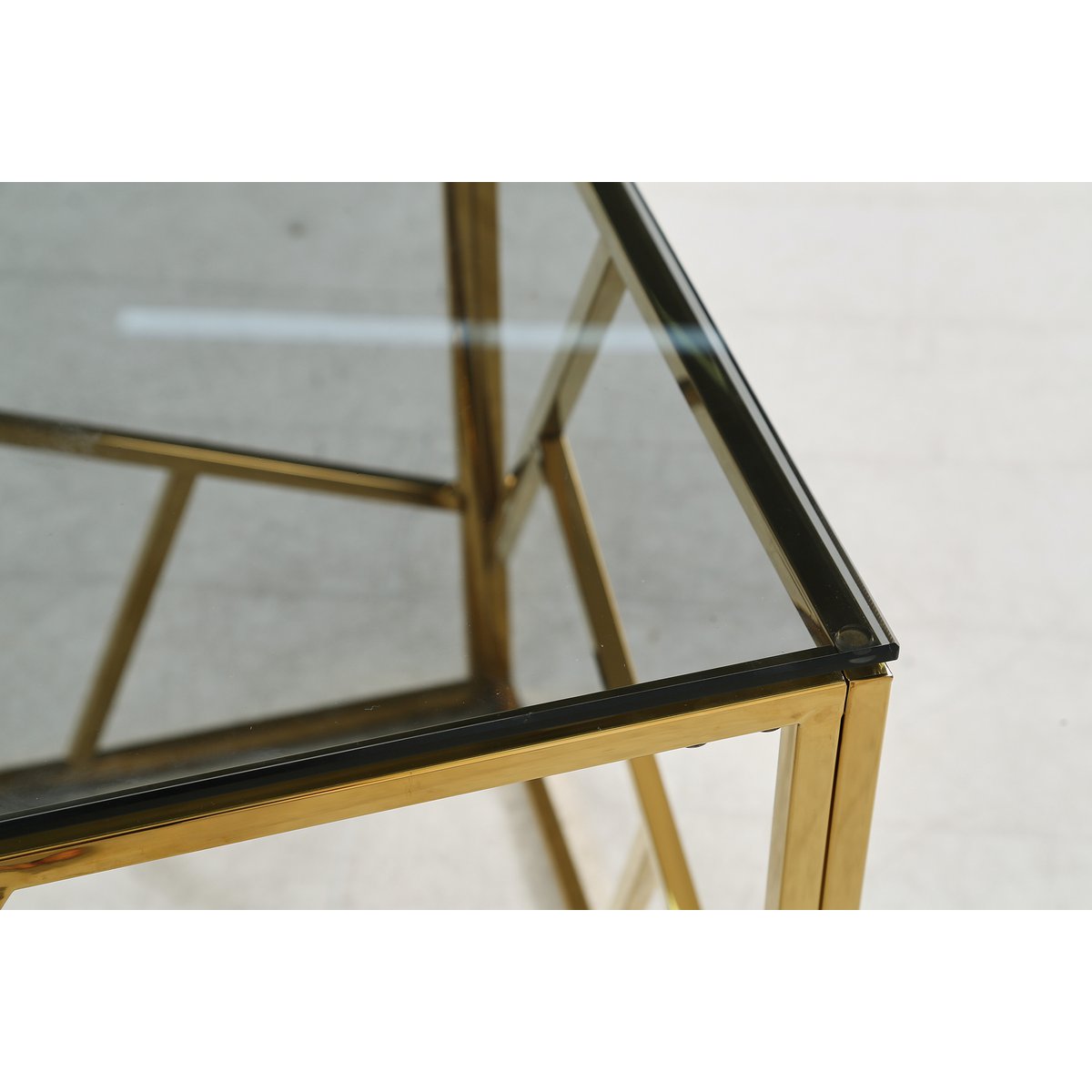 Bijzettafel goud/grijs 55x55 cm