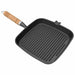 Grillpan met houten handvat gietijzer 20x20 cm