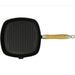 Grillpan met houten handvat gietijzer 20x20 cm