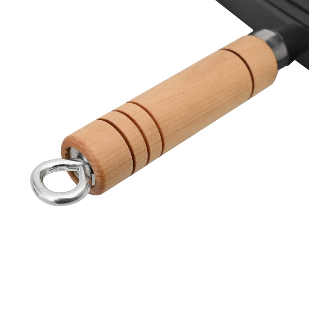 Grillpan met houten handvat gietijzer 20x20 cm