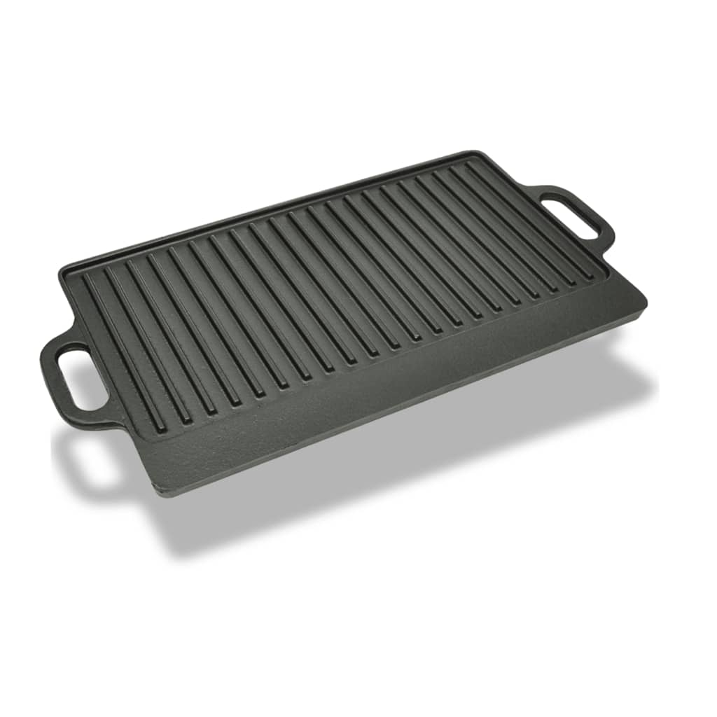 Grillplaat dubbelzijdig 50x23 cm gietijzer