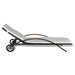 Ligbed met kussen en wieltjes poly rattan bruin