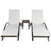 Ligbedden met tafel poly rattan bruin