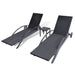 Ligbedden met tafel poly rattan zwart