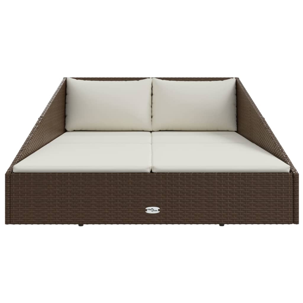 Tuinbed 110x200 cm poly rattan bruin