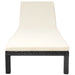 Ligbed met kussen poly rattan zwart