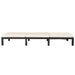 Ligbed met kussen poly rattan zwart