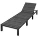 Ligbed met kussen poly rattan zwart
