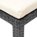 Ligbed met kussen poly rattan zwart