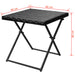 Ligbedden inklapbaar 2 st met tafel poly rattan zwart
