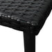 Ligbed met kussen en tafel poly rattan zwart