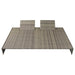 Ligbed met kussen tweepersoons poly rattan grijs