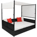 Tuinbed met luifel 190x130 cm poly rattan zwart