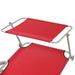 Ligbed met luifel staal rood