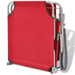 Ligbed met luifel staal rood