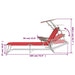 Ligbed met luifel staal rood