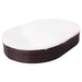 Loungebed met kussen poly rattan bruin