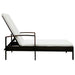 Ligbed met kussen poly rattan bruin