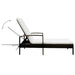 Ligbed met kussen poly rattan bruin
