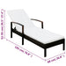 Ligbed met kussen poly rattan bruin