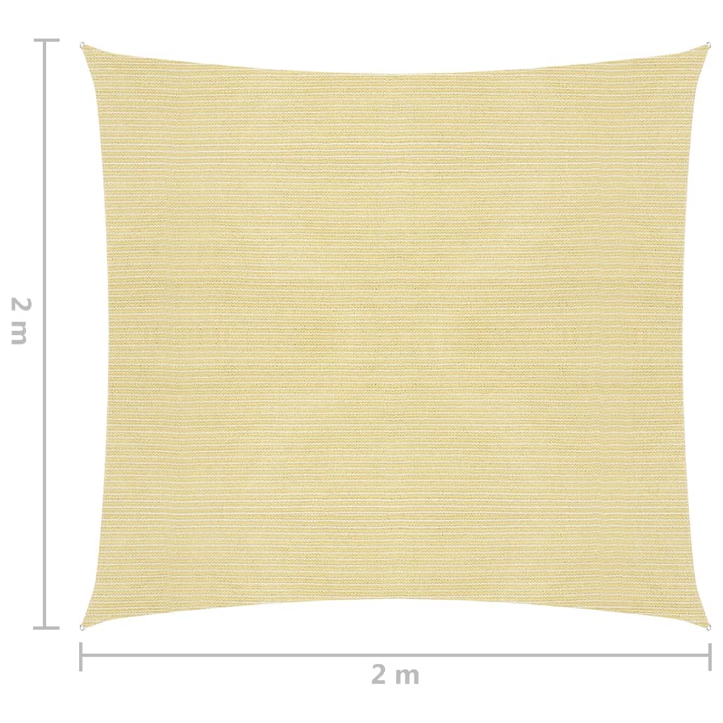 Zonnescherm Hdpe Vierkant 2X2 M Beige 2 x 2 m