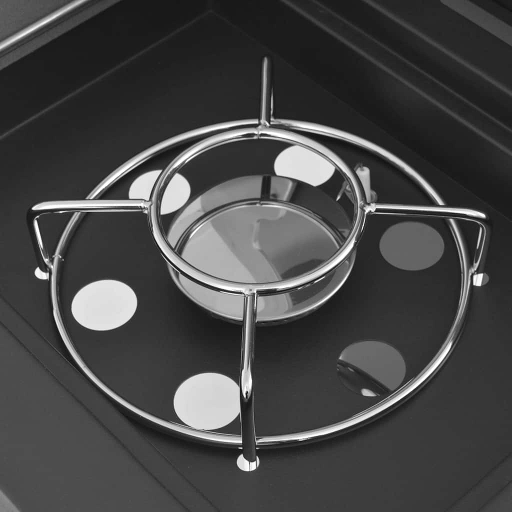 Gas Barbecue Grill met wiel Zilver Staal met Metaal Slang