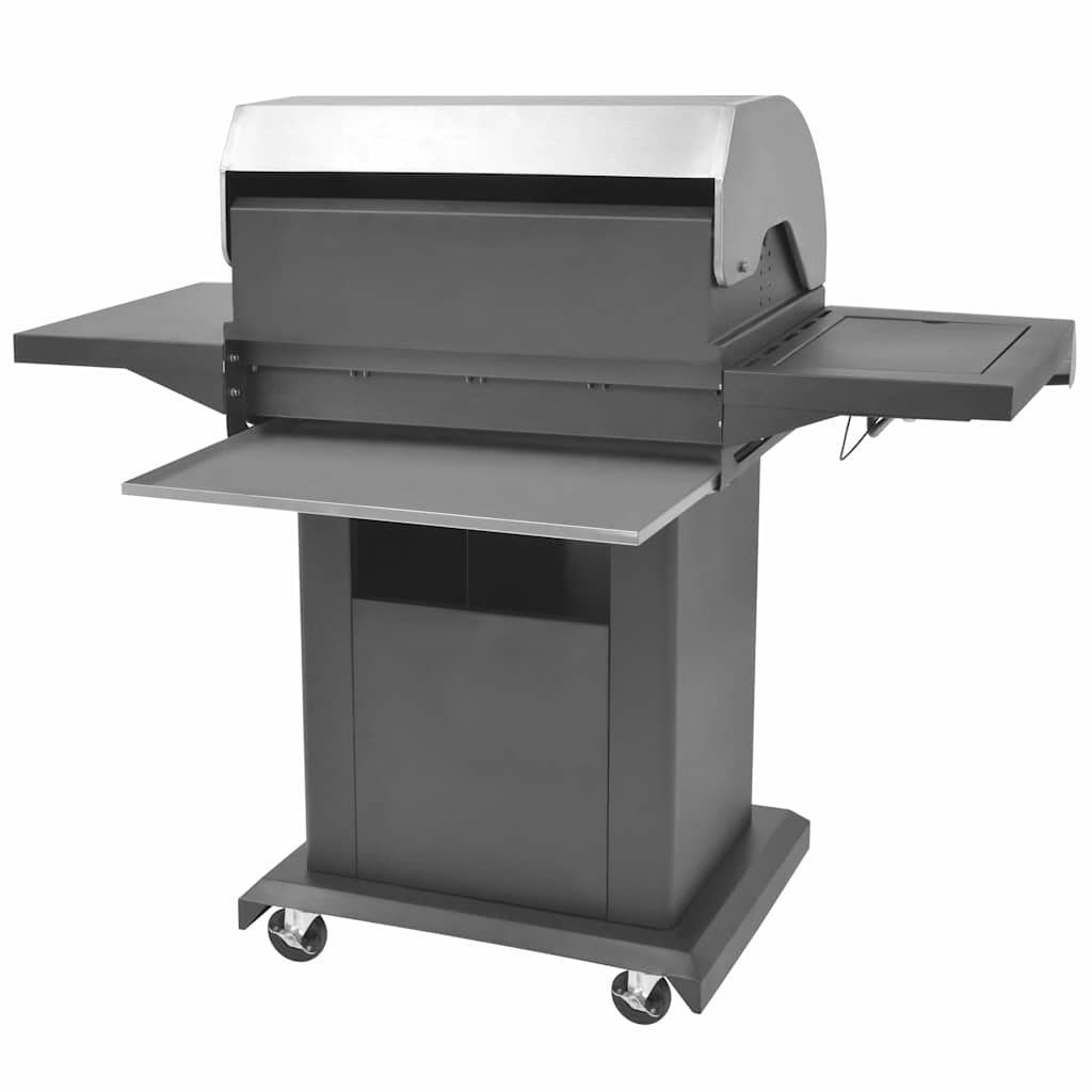Gas Barbecue Grill met wiel Zilver Staal met Metaal Slang
