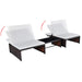 Tuinstoelen 2 st verstelbaar met tafel poly rattan bruin