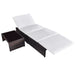 Tuinstoelen 2 st verstelbaar met tafel poly rattan bruin