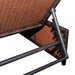 Tuinstoelen 2 st verstelbaar met tafel poly rattan bruin