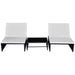Tuinstoelen 2 st verstelbaar met tafel poly rattan zwart