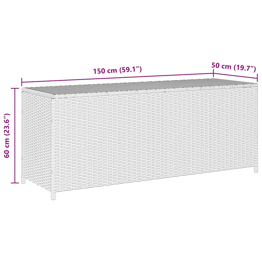 Tuinbox 150x50x60 cm poly rattan zwart
